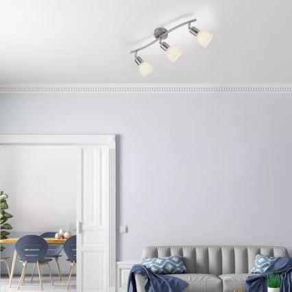 JUST LIGHT. 11953-55 - Spot KARO 3xE14/40W/230V cromado fosco