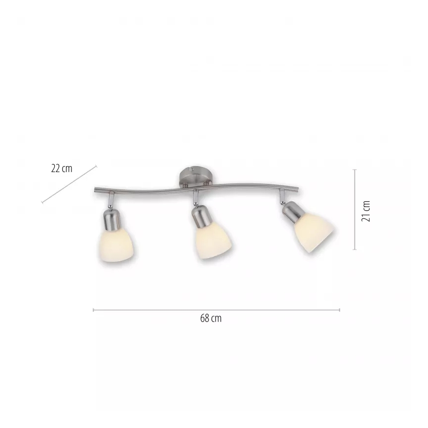 JUST LIGHT. 11953-55 - Spot KARO 3xE14/40W/230V cromado fosco