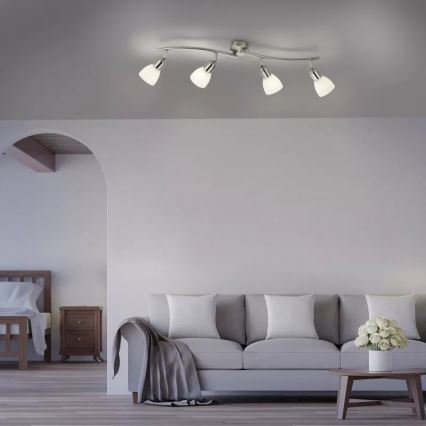 JUST LIGHT. 11954-55 - Spot de teto KARO 4xE14/40W/230V cromo fosco