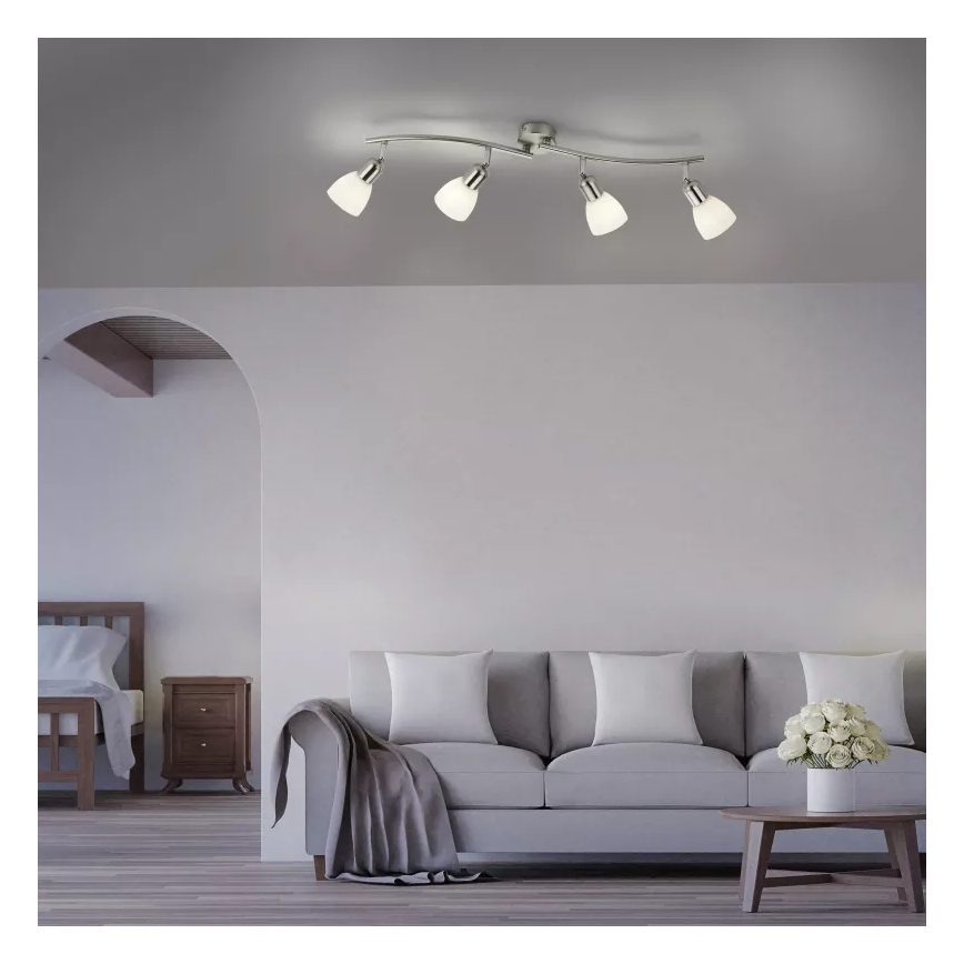 JUST LIGHT. 11954-55 - Spot de teto KARO 4xE14/40W/230V cromo fosco