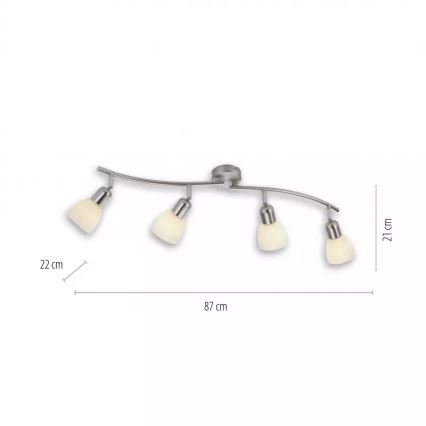 JUST LIGHT. 11954-55 - Spot de teto KARO 4xE14/40W/230V cromo fosco