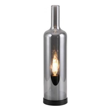 JUST LIGHT. 14006-25 - Candeeiro de mesa BOTTLE 1xE14/25W/230V preto/fumê