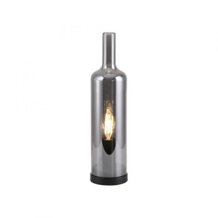 JUST LIGHT. 14006-25 - Candeeiro de mesa BOTTLE 1xE14/25W/230V preto/fumê