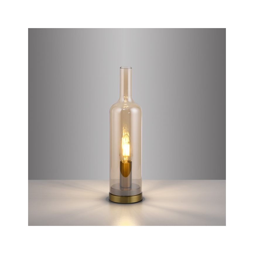JUST LIGHT. 14006-27 - Candeeiro de mesa BOTTLE 1xE14/25W/230V bege/fumado