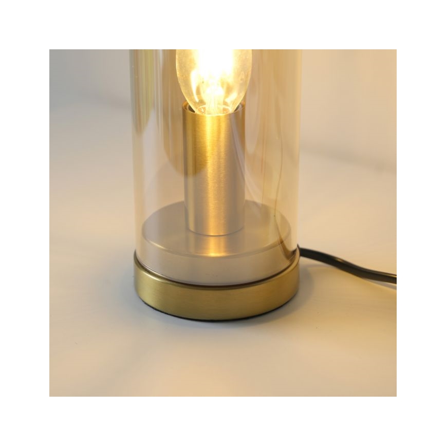 JUST LIGHT. 14006-27 - Candeeiro de mesa BOTTLE 1xE14/25W/230V bege/fumado