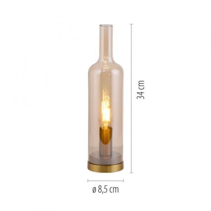 JUST LIGHT. 14006-27 - Candeeiro de mesa BOTTLE 1xE14/25W/230V bege/fumado