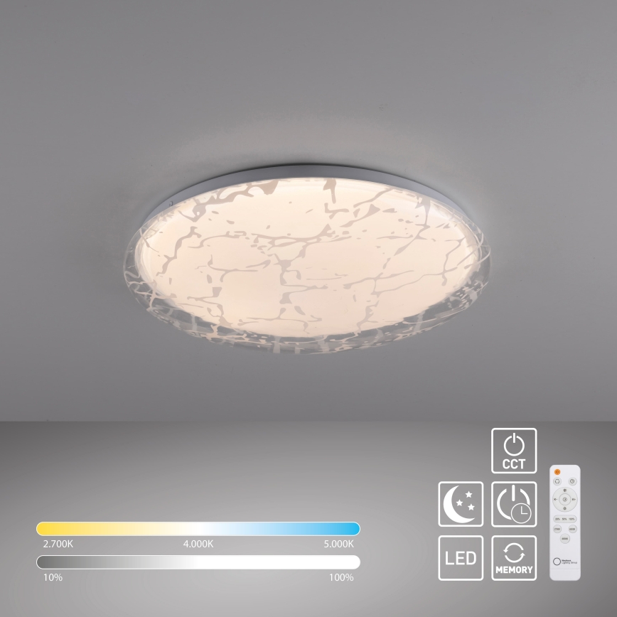 JUST LIGHT. 14008-16 - Luminária de teto LED dimerizável ART PLAFO LED/20W/230V 2700-6500K Ø 38 cm branca + controlo remoto