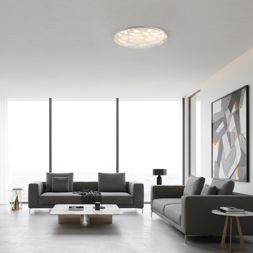 JUST LIGHT. 14009-16 - Candeeiro de tecto LED dimerizável ART PLAFO LED/20W/230V 2700-6500K Ø 38 cm branco + comando à distância