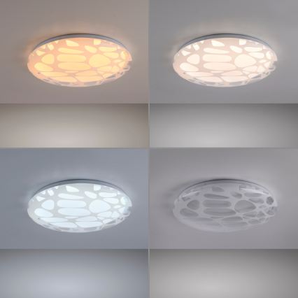 JUST LIGHT. 14009-16 - Candeeiro de tecto LED dimerizável ART PLAFO LED/20W/230V 2700-6500K Ø 38 cm branco + comando à distância