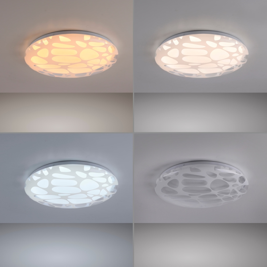 JUST LIGHT. 14009-16 - Candeeiro de tecto LED dimerizável ART PLAFO LED/20W/230V 2700-6500K Ø 38 cm branco + comando à distância