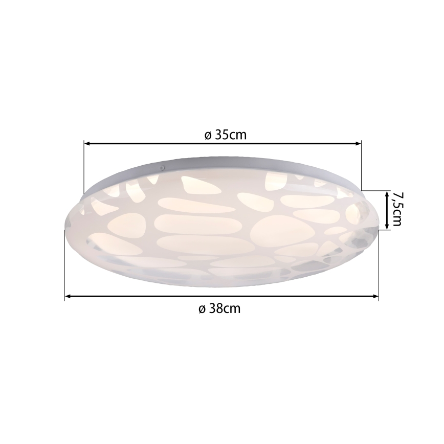 JUST LIGHT. 14009-16 - Candeeiro de tecto LED dimerizável ART PLAFO LED/20W/230V 2700-6500K Ø 38 cm branco + comando à distância