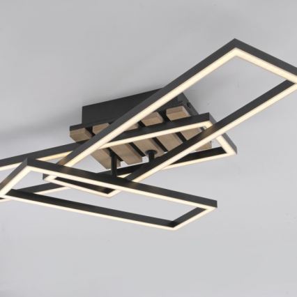 JUST LIGHT. 14051-79 - Luminária de teto LED AKUSTIKA LED/20,5W/230V carvalho/preto
