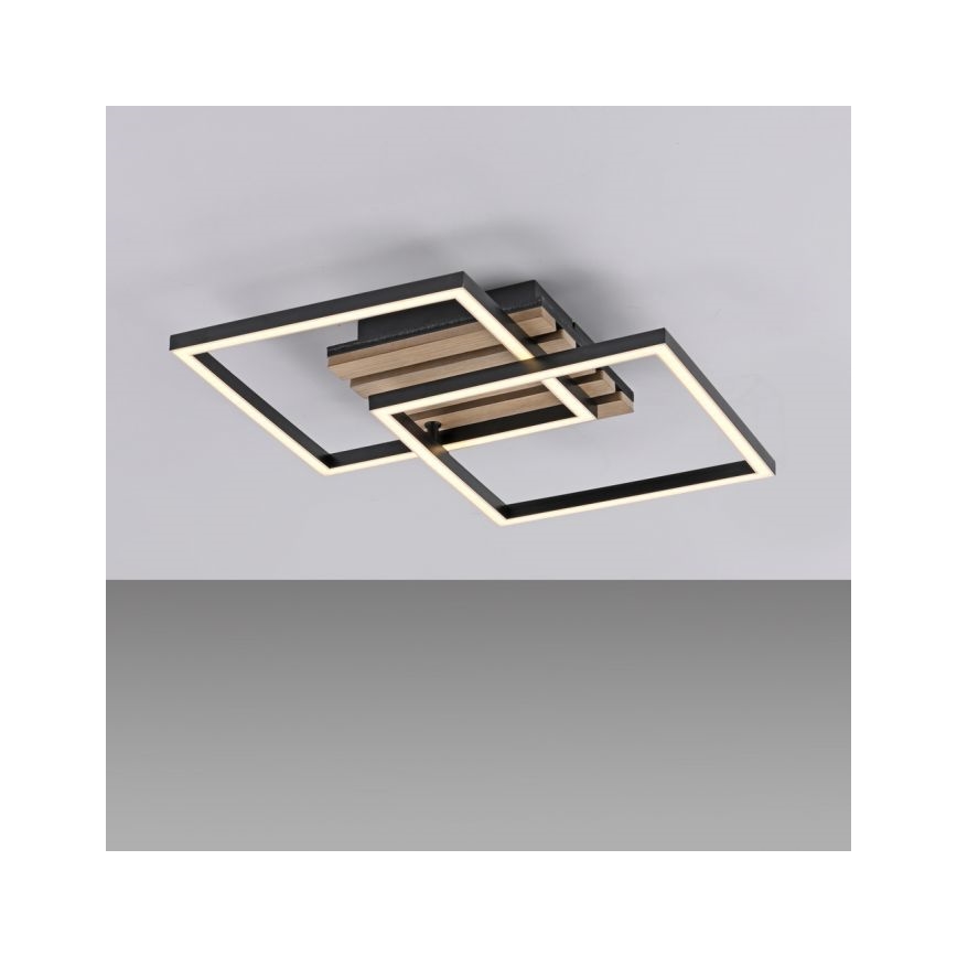 JUST LIGHT. 14053-79 - Candeeiro de teto LED AKUSTIKA LED/15W/230V carvalho/preto