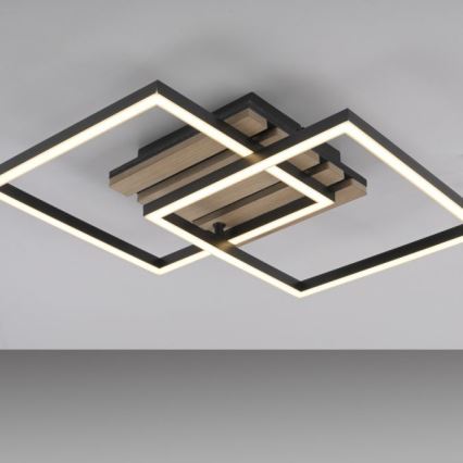 JUST LIGHT. 14053-79 - Candeeiro de teto LED AKUSTIKA LED/15W/230V carvalho/preto