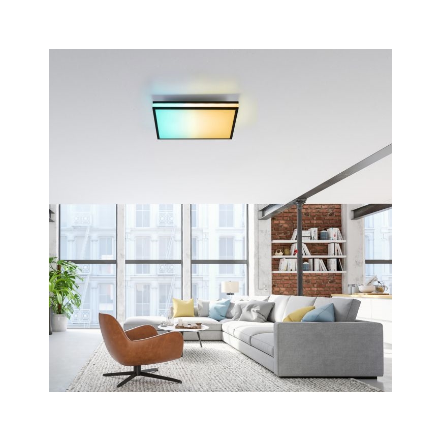 JUST LIGHT. 14110-18 - Iluminação de teto LED RGBW com regulação MARIO BLACK LED/19,5W/230V 2700-5000K + comando