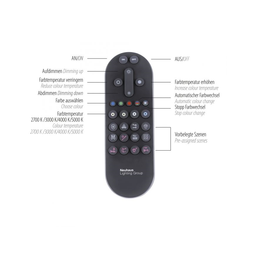 JUST LIGHT. 14110-18 - Iluminação de teto LED RGBW com regulação MARIO BLACK LED/19,5W/230V 2700-5000K + comando