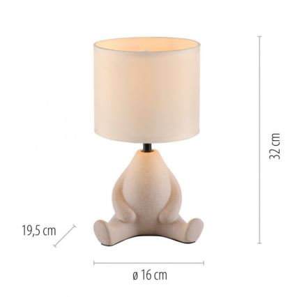 JUST LIGHT. 14190-39 - Candeeiro de mesa TED 1xE27/25W/230V bege