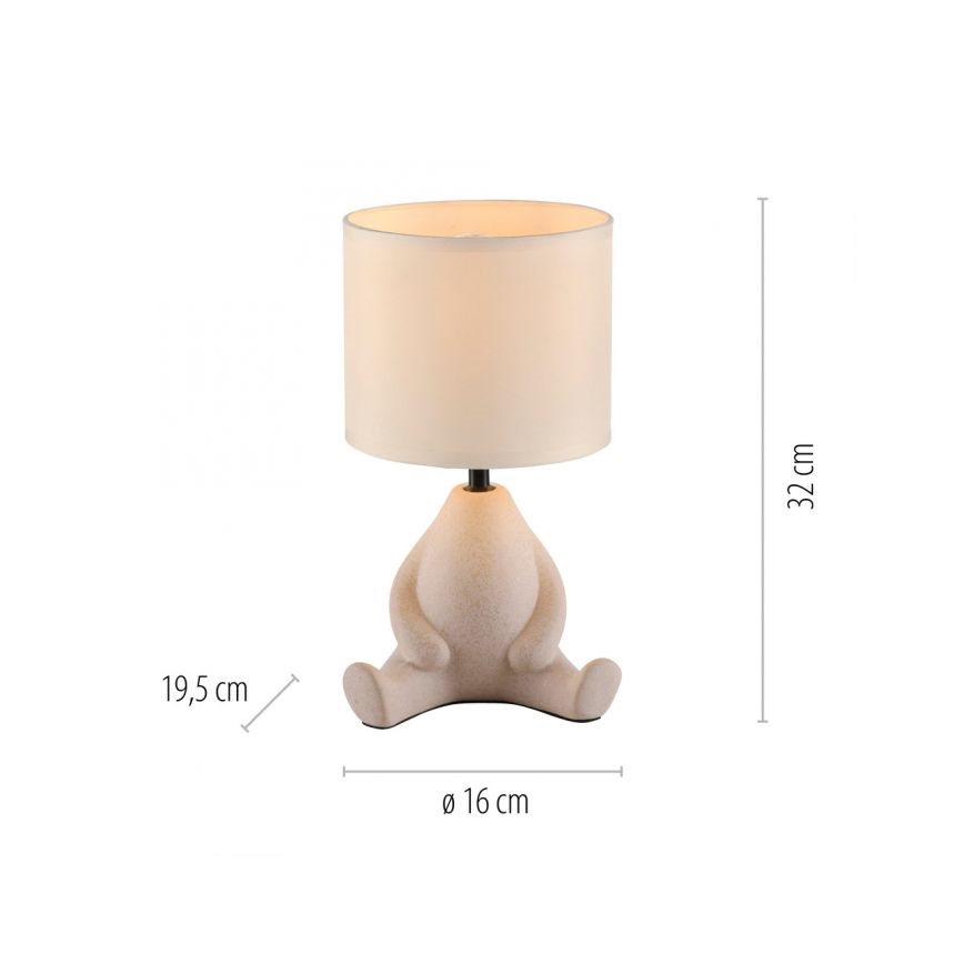 JUST LIGHT. 14190-39 - Candeeiro de mesa TED 1xE27/25W/230V bege