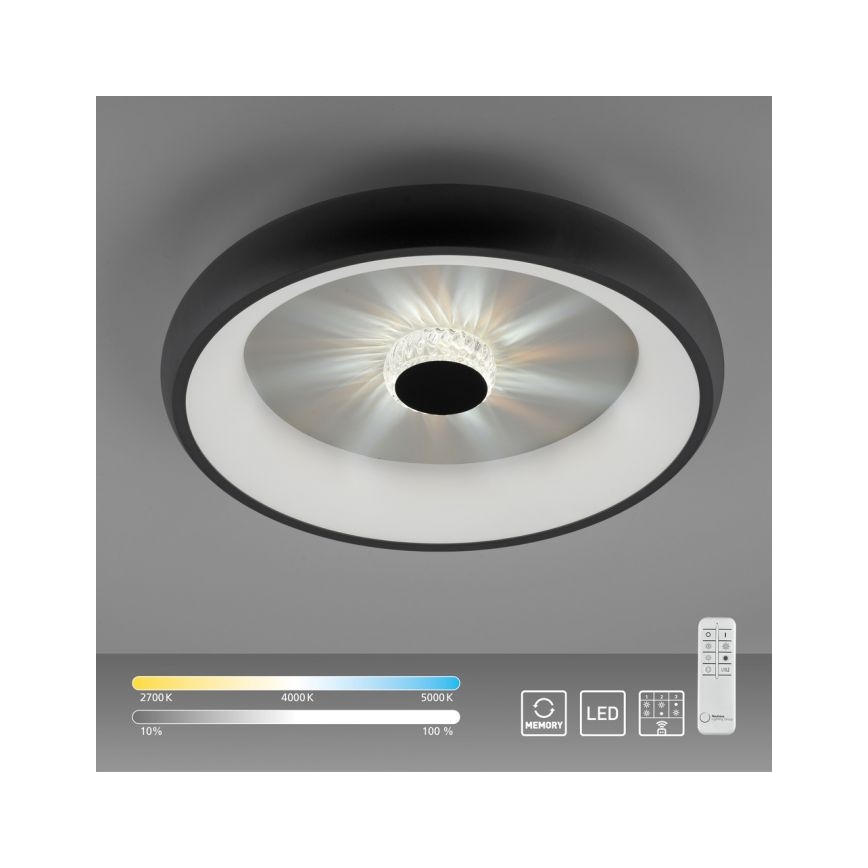 JUST LIGHT. 14384-18 - Iluminação de teto LED com regulação VERTIGO LED/29W/230V 2700-5000K preto + comando