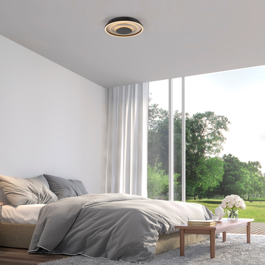 JUST LIGHT. 14409-21 - Candeeiro de tecto LED GLITTY LED/22W/230V Ø 40 cm preto