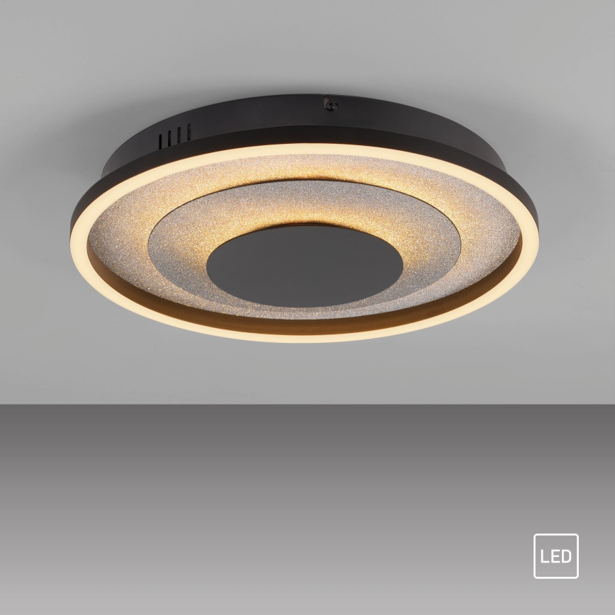 JUST LIGHT. 14409-21 - Candeeiro de tecto LED GLITTY LED/22W/230V Ø 40 cm preto