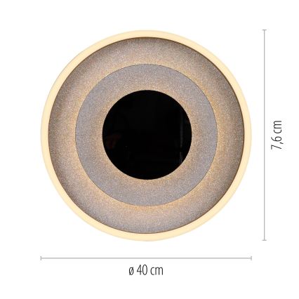 JUST LIGHT. 14409-21 - Candeeiro de tecto LED GLITTY LED/22W/230V Ø 40 cm preto