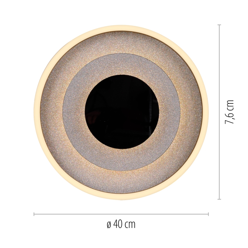 JUST LIGHT. 14409-21 - Candeeiro de tecto LED GLITTY LED/22W/230V Ø 40 cm preto