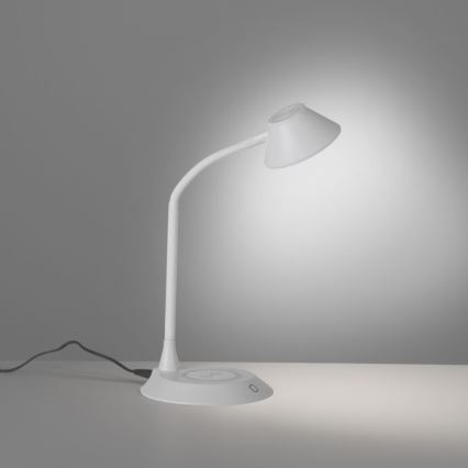 JUST LIGHT. 14414-16 - Candeeiro de mesa LED tátil, flexível e regulável com carregamento sem fios PUCKI LED/4,5W/230V branco