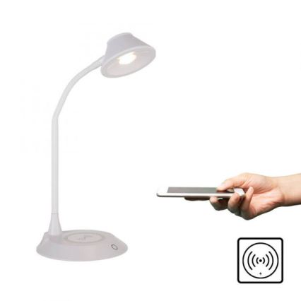 JUST LIGHT. 14414-16 - Candeeiro de mesa LED tátil, flexível e regulável com carregamento sem fios PUCKI LED/4,5W/230V branco