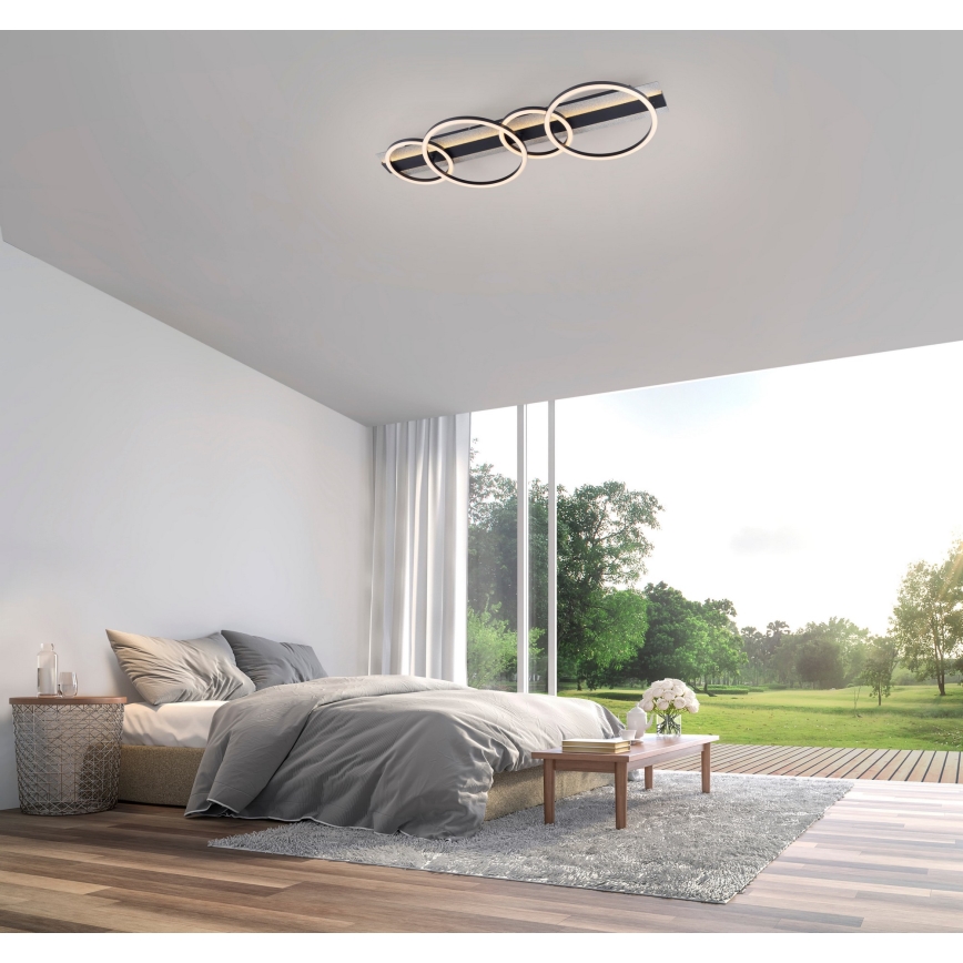 JUST LIGHT. 14426-21 - Candeeiro de tecto LED CICHIO LED/37W/230V + LED/9,5W 30x86 cm preto