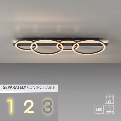 JUST LIGHT. 14426-21 - Candeeiro de tecto LED CICHIO LED/37W/230V + LED/9,5W 30x86 cm preto