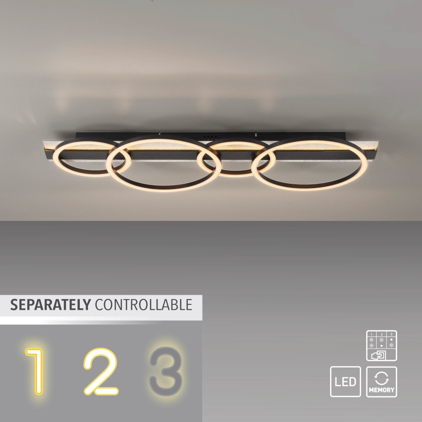 JUST LIGHT. 14426-21 - Candeeiro de tecto LED CICHIO LED/37W/230V + LED/9,5W 30x86 cm preto