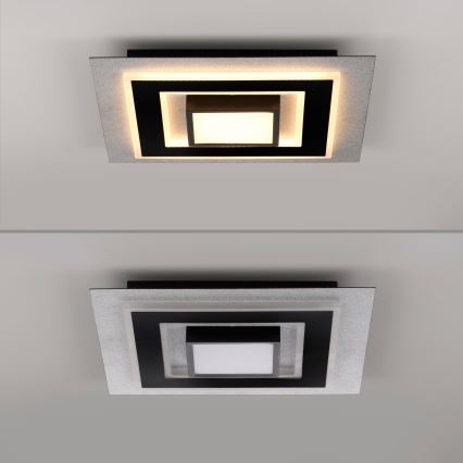 JUST LIGHT. 14439-21 - Candeeiro de tecto LED CICHIO LED/18,5W/230V + LED/9W 40x40 cm preto