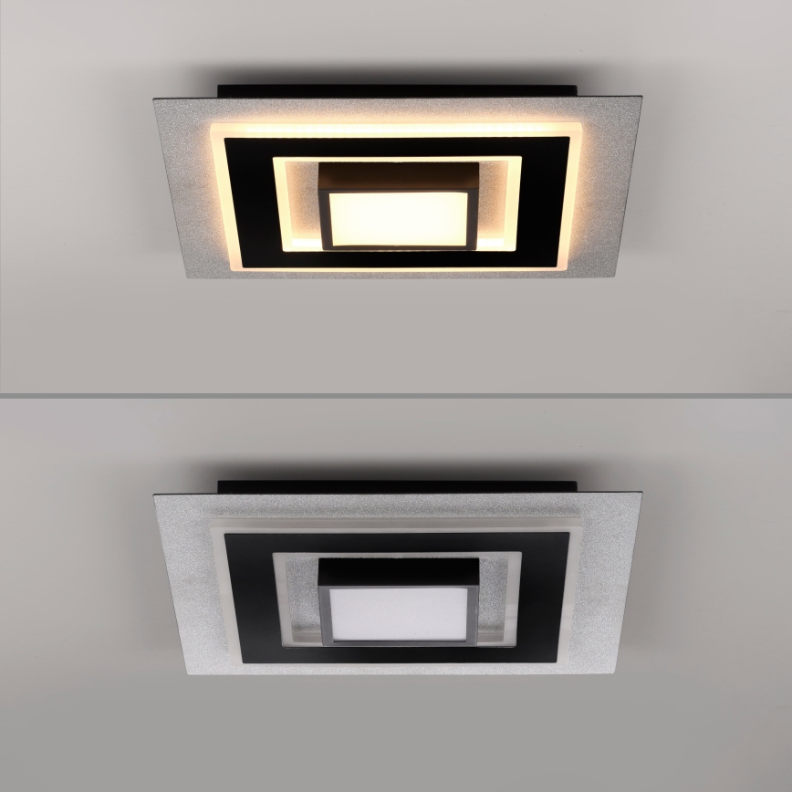 JUST LIGHT. 14439-21 - Candeeiro de tecto LED CICHIO LED/18,5W/230V + LED/9W 40x40 cm preto