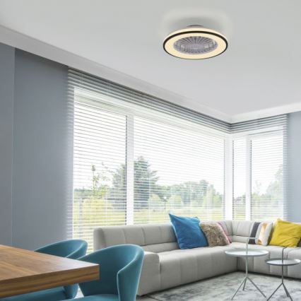 JUST LIGHT. 14447-18 - LED RGBW ventilador de teto dimerizável com luz LENO LED/44W/230V 3000-6500K Ø 48,6 cm branco + controlo remoto