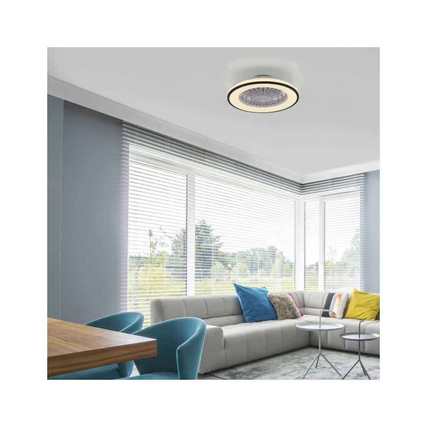 JUST LIGHT. 14447-18 - LED RGBW ventilador de teto dimerizável com luz LENO LED/44W/230V 3000-6500K Ø 48,6 cm branco + controlo remoto