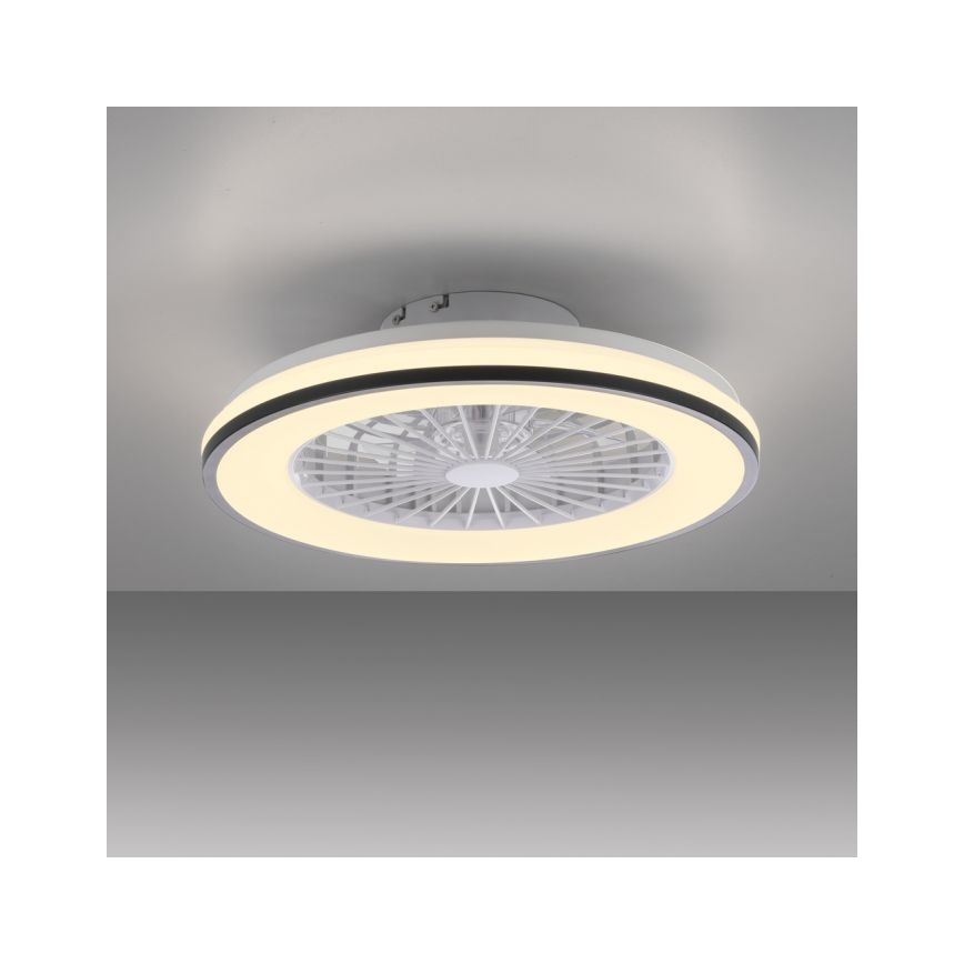 JUST LIGHT. 14447-18 - LED RGBW ventilador de teto dimerizável com luz LENO LED/44W/230V 3000-6500K Ø 48,6 cm branco + controlo remoto