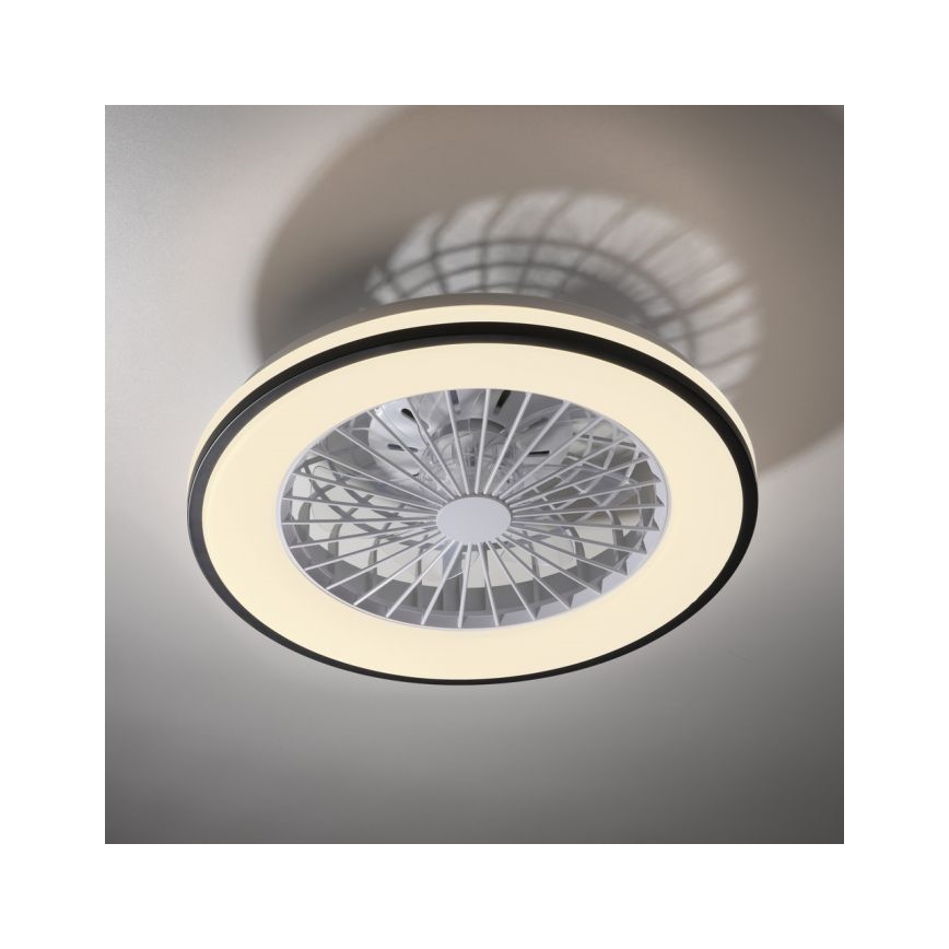 JUST LIGHT. 14447-18 - LED RGBW ventilador de teto dimerizável com luz LENO LED/44W/230V 3000-6500K Ø 48,6 cm branco + controlo remoto