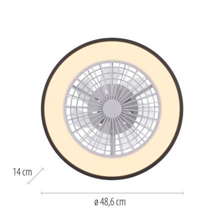 JUST LIGHT. 14447-18 - LED RGBW ventilador de teto dimerizável com luz LENO LED/44W/230V 3000-6500K Ø 48,6 cm branco + controlo remoto
