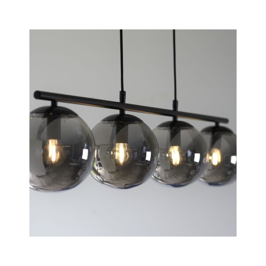JUST LIGHT. 14604-18 - Candeeiro suspenso WIDOW 4xE14/25W/230V preto