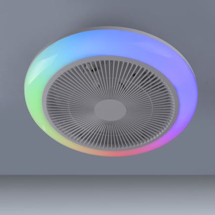 JUST LIGHT. 14623-16 - Ventilador de teto com luz LED RGBW regulável BRENDA LED/22W/230V 3000-6000K Ø 46 cm branco + controlo remoto