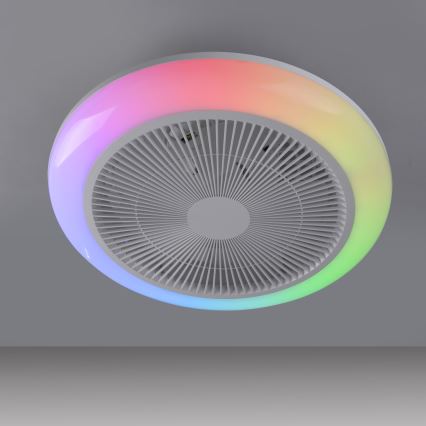 JUST LIGHT. 14623-16 - Ventilador de teto com luz LED RGBW regulável BRENDA LED/22W/230V 3000-6000K Ø 46 cm branco + controlo remoto