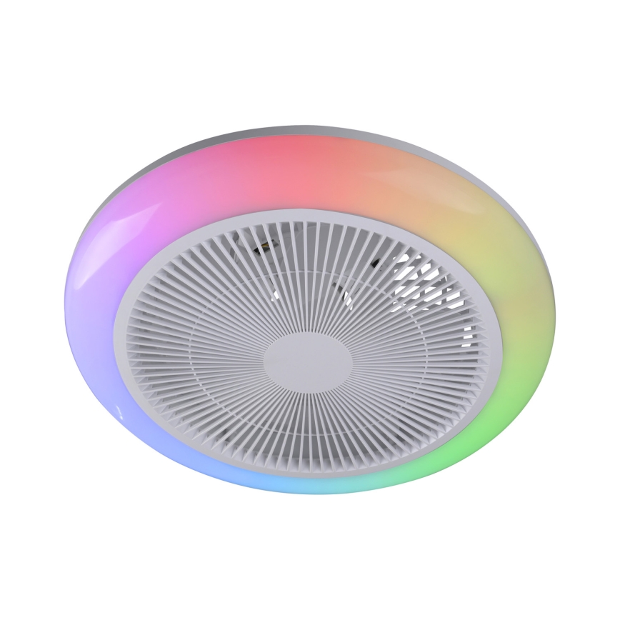 JUST LIGHT. 14623-16 - Ventilador de teto com luz LED RGBW regulável BRENDA LED/22W/230V 3000-6000K Ø 46 cm branco + controlo remoto