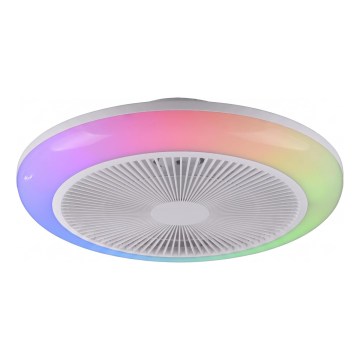 JUST LIGHT. 14623-16 - Ventilador de teto com luz LED RGBW regulável BRENDA LED/22W/230V 3000-6000K Ø 46 cm branco + controlo remoto