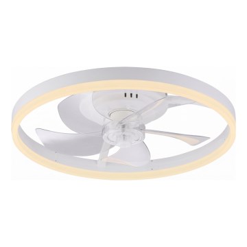 JUST LIGHT. 14624-16 - Ventilador de teto com luz LED dimerizável RITA LED/22W/230V 3000-6000K Ø 50 cm branco + comando à distância