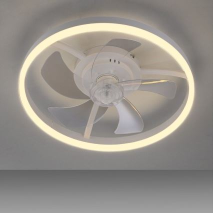 JUST LIGHT. 14624-16 - Ventilador de teto com luz LED dimerizável RITA LED/22W/230V 3000-6000K Ø 50 cm branco + comando remoto