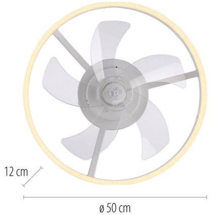 JUST LIGHT. 14624-16 - Ventilador de teto com luz LED dimerizável RITA LED/22W/230V 3000-6000K Ø 50 cm branco + comando remoto