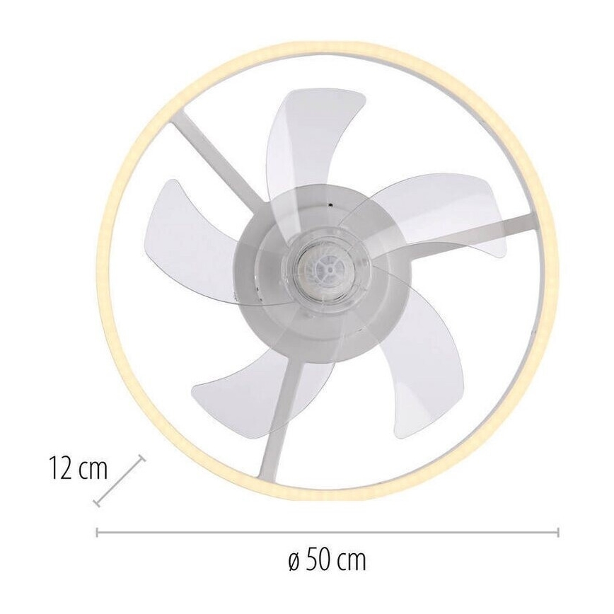 JUST LIGHT. 14624-16 - Ventilador de teto com luz LED dimerizável RITA LED/22W/230V 3000-6000K Ø 50 cm branco + comando remoto