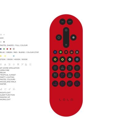 JUST LIGHT. 14682-16 - Painel integrado LED RGB com regulação LOLA FLAT LED/28,5W/230V 2700-5000K + comando