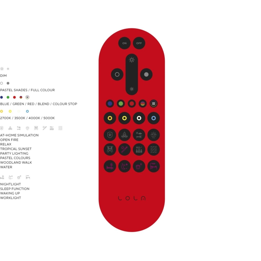 JUST LIGHT. 14682-16 - Painel integrado LED RGB com regulação LOLA FLAT LED/28,5W/230V 2700-5000K + comando